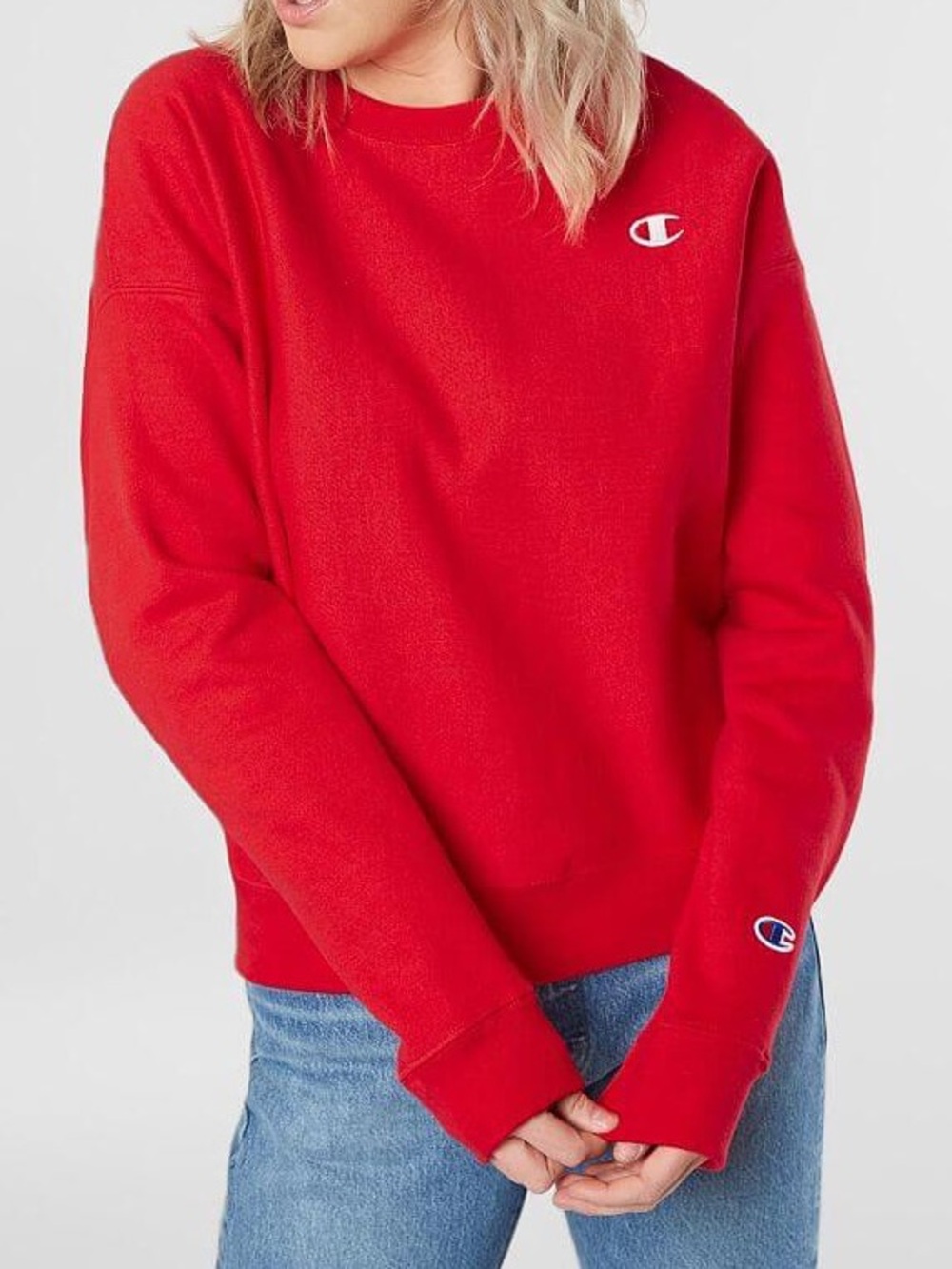 Vintage Champion Red Spark Reverse Weave Crewneck Sweatshirt - Size S